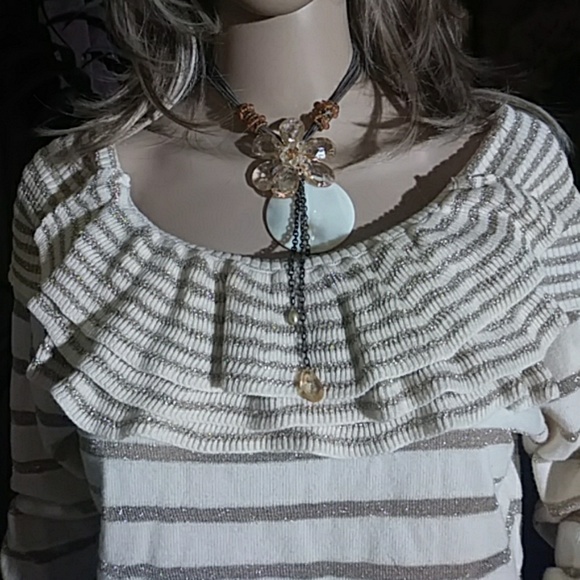 💢Arden B Lurex gold beige tunic - Picture 2 of 6